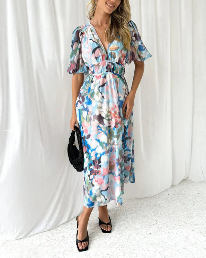 Kristin™ | Ružové boho maxi šaty