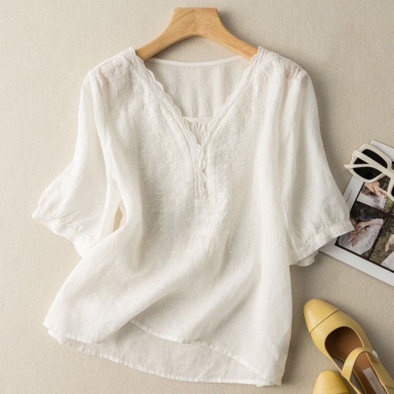 Selma | Linen Fabric Blouse