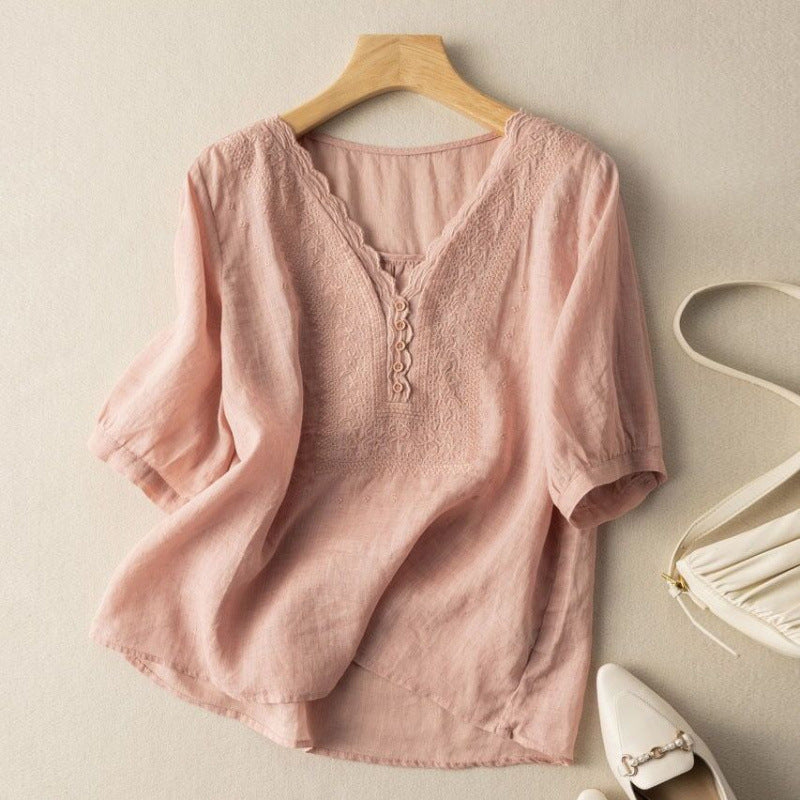 Selma | Linen Fabric Blouse
