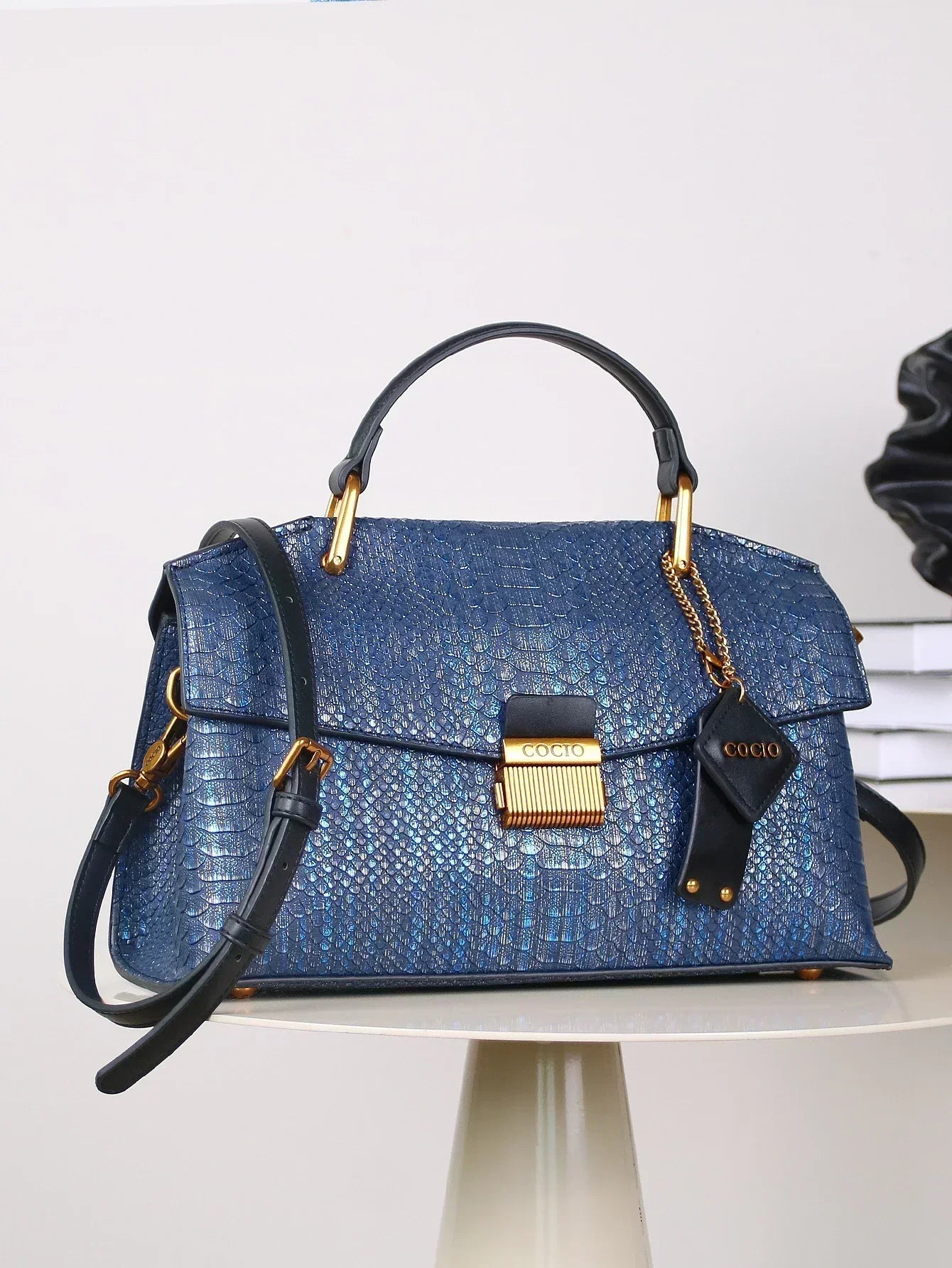 Kato - Celeste Python Handbag