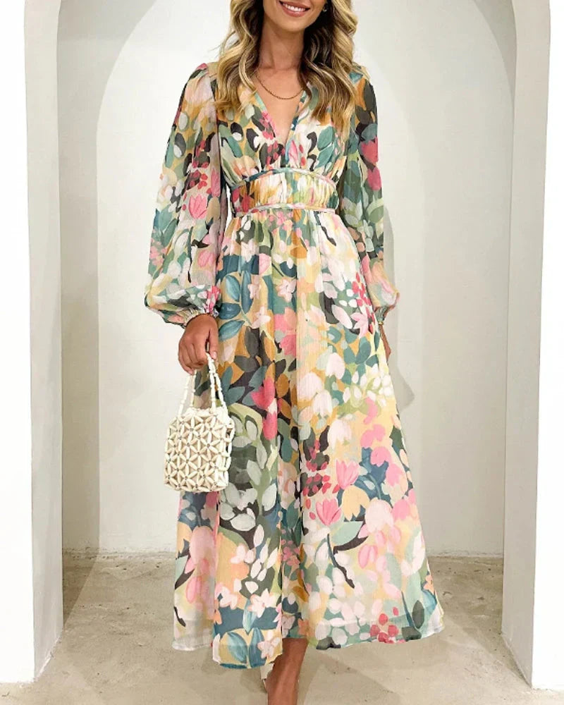 Kristin™ | Ružové boho maxi šaty