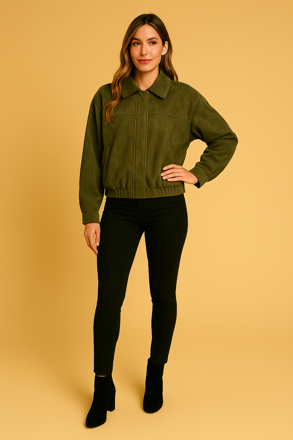 Quintine™ – Luxusná semišová bomber bunda pre nadčasovú eleganciu