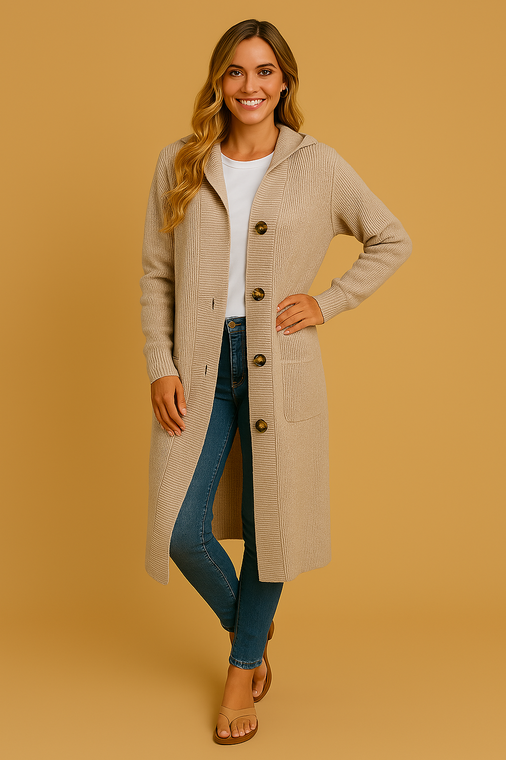 Femmy | Elegantný dlhý dámsky kabát