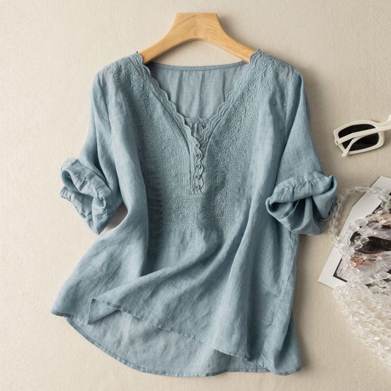 Selma | Linen Fabric Blouse
