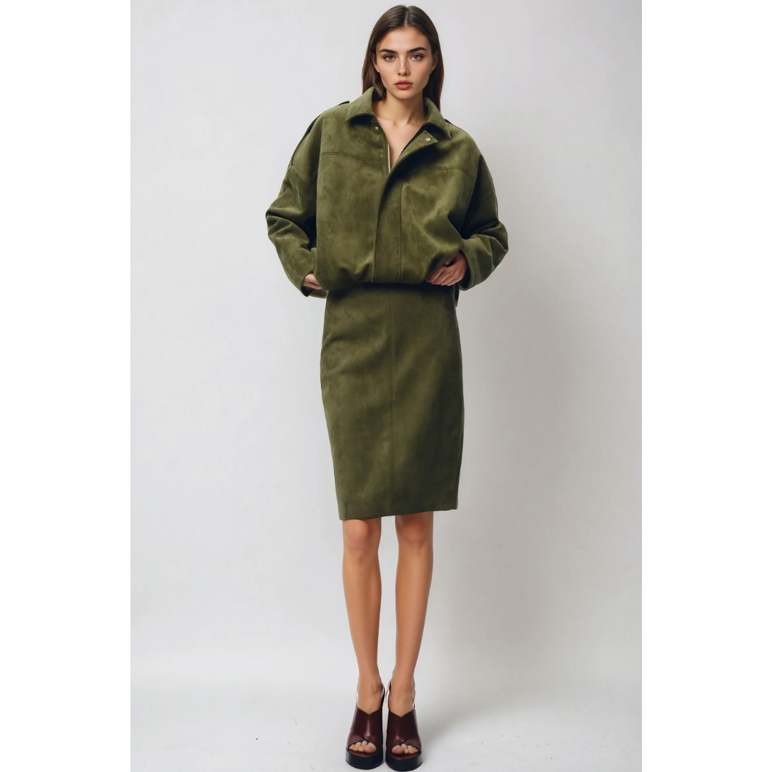 Quintine™ – Luxusná semišová bomber bunda pre nadčasovú eleganciu